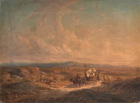 Giacinto Gigante "Giorno di festa" 
olio su tela (cm 37x50)
Firmato e locato Nap