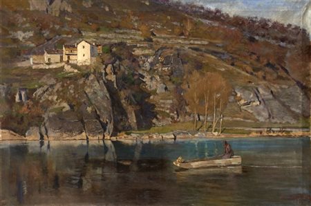 Uberto dell' Orto "Passo d'Adda" 1889
olio su tela (cm 100x150)
Firmato e datato