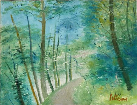 Umberto Lilloni "Paesaggio ticinese" 
olio su tela (cm 27,5x35)
Firmato in basso