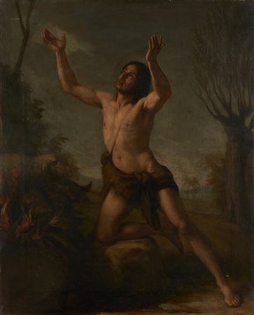 Felice Schiavoni "Abele che offre i sacrifici" 
olio su tela (cm 82x67)
Firmato