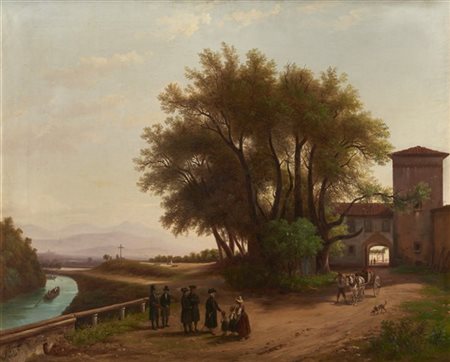 Massimo D'Azeglio "La visita del prelato" 
olio su tela (cm 65x82)
Firmato in ba