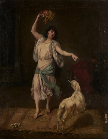 Giuseppe Palizzi "Esmeralda e la capra Djali" 
olio su tela (cm 60,5x47,5)
Reca