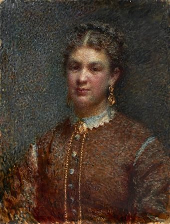 Daniele Ranzoni "Ritratto della signora Cobianchi" 
olio su tela (cm 73x56)
Reca