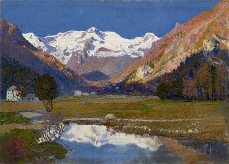 Cesare Maggi "Il Monte Rosa da Gressoney St.Jean" 924
olio su cartone (cm 49x69)