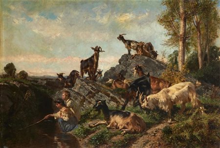 Filippo Palizzi "Capre in pastura" 1866
olio su tela (cm 76,5x111)
Firmato e dat