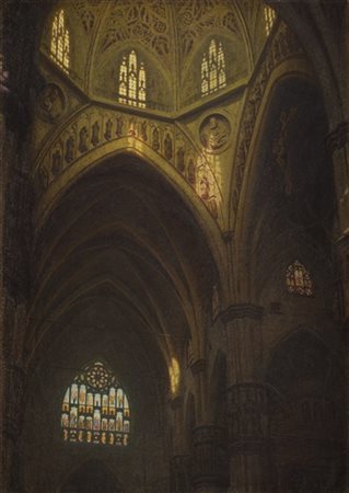 Angelo Morbelli "Tiburio del Duomo di Milano" 1897
olio su tela (cm 130x93)
Firm