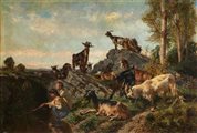 Filippo Palizzi "Capre in pastura" 1866
olio su tela (cm 76,5x111)
Firmato e dat