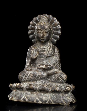 BUDDHA IN BRONZO
Stile Ganadhara, inizio del XX secolo  