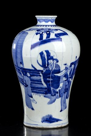 VASO A BALAUSTRO IN PORCELLANA 'BIANCO E BLU', MEIPING
Cina, XX secolo