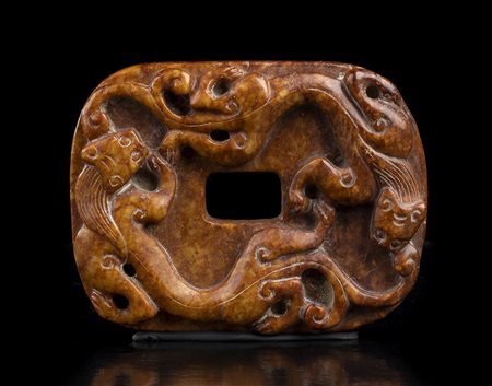 PLACCHETTA IN GIADA MARRONE
Cina, XIX-XX secolo