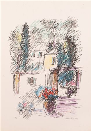 Michele Cascella (Ortona, 07/09/1892 - Milano, 31/08/1989)  Giardino