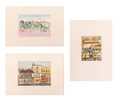 Orfeo Tamburi (Jesi, 28/10/1910 - Parigi, 15/06/1994)  Lotto di tre litografie 