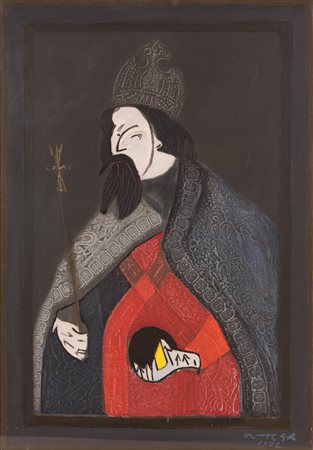 José Ortega (Arroba de los Montes, 1921 - Parigi, 1990)  Ritratto di Sigismondo