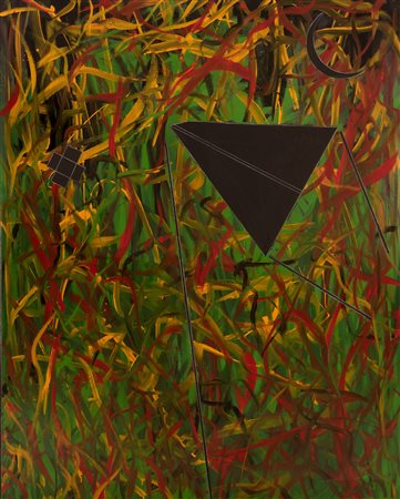 Franco Angeli (Roma, 1935 - Roma, 1988)  Una forma vista non so dove, nera