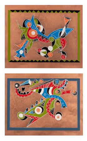 Umberto Mastroianni (Fontana Liri, 1910 - Marino, 1998)  Coppia di serigrafie su rame