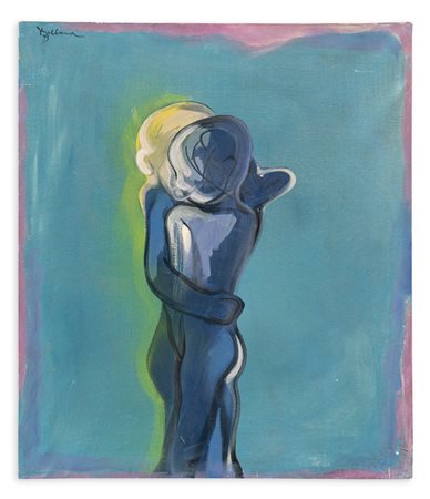 GASTON ORELLANA (1933) - Abrazo azul, 1979