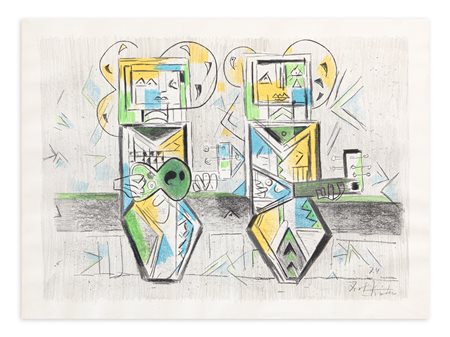 IBRAHIM KODRA (1918-2006) - Suonatori, 1974