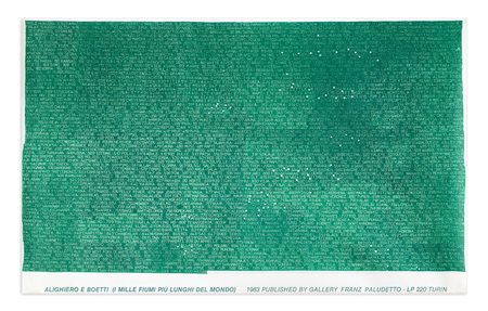 ALIGHIERO BOETTI (1940-1994) - Alighiero e Boetti (I mille fiumi piu' lunghi del mondo), 1983
