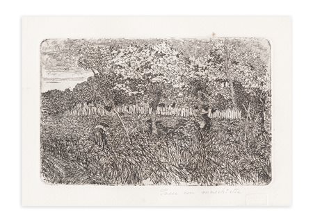 GIOVANNI FATTORI (1825-1908) - Paese con macchiette