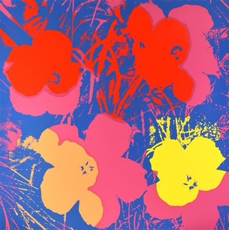 Andy Warhol (1928 - 1987) FLOWERS serigrafia a colori, cm 91x91 sul retro:...