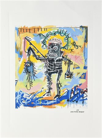 D'apres Jean Michel Basquiat FISHING eliografia su carta Arches, cm 38,5x28,5...