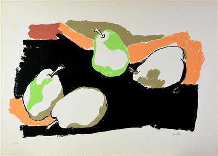 Renato Guttuso (1911 - 1987) NATURA MORTA serigrafia, cm 52,3x73,5; es. 6/10...