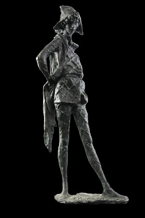 Augusto Murer (1922 - 1985) ARLECCHINO bronzo, h cm 43; es. 21/22 firma e...