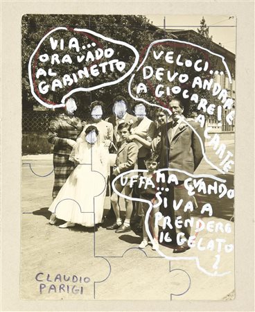 Claudio Parigi (1954) LA COMUNIONE DI LAUTA intervento a pennarello su...