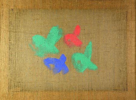 Salvatore Emblema (1929 - 2006) SENZA TITOLO terra colorata su tela juta, cm...