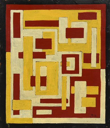 Vasilij Dmitrovic Ermilov (1894 - 1968) COMPOSIZIONE olio su cartone, cm...