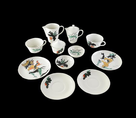 Leonor Fini (1907 - 1996) SERVIZIO DA COLAZIONE servizio in porcellana...