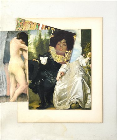 Jiri Kolar (1914 - 2002) SENZA TITOLO collage su cartone, cm 40x38,5 sul...