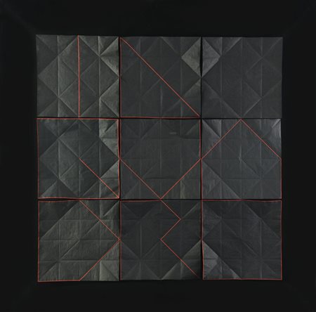 Silvio Coppola (1920 - 1986) SENZA TITOLO pittura, collage di carte piegate...