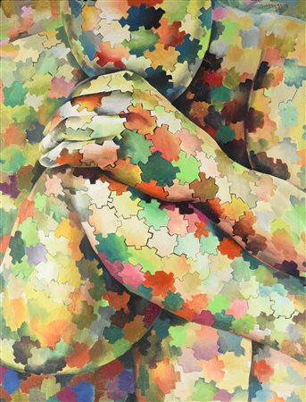 Rabarama (1969) TRANS LEUSUER olio su tela, cm 95x73 firma e data sul retro:...