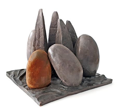 Alessandro Rocchi (1951) PIETRE SILENTI N. 33 terracotta patinata, cm...