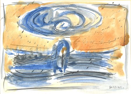Jean Rene Bazaine (1904 - 2001) COMPOSIZIONE acquerello e matita su carta, cm...