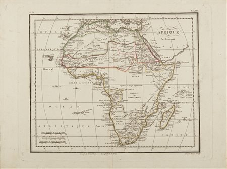  Arrowsmitht  - Afrique, 1820 circa
Incisione acquaforte acquarellata su carta vergellata.
