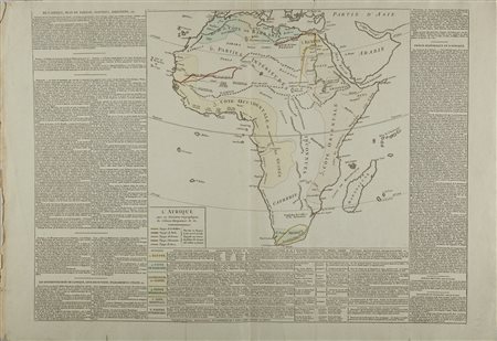  Florenz Molini - L'Afrique avec ses Divisions Geographiques, les Colonies Europeienne &c.&c.1806 (?).
Iincisione acquaforte acquarellata su carta verdina vergellata.
.