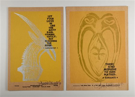  Amos Kennedy Jr. - Due grafiche.
Pigmenti su carta. .