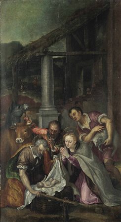 Scuola piemontese della fine del XVI secolo Adorazione dei pastori