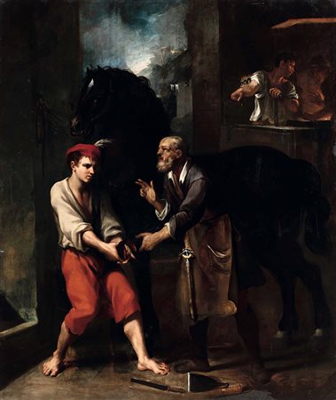 Scuola romana del XVII secolo La bottega del maniscalco