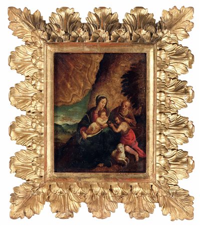 Scuola del XVII secolo Sacra Famiglia con San Giovannino