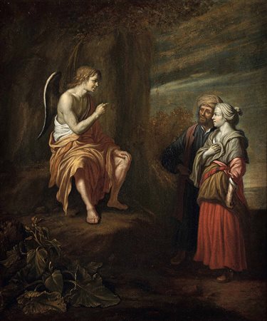 Scuola del XVIII secolo L'Angelo appare ad Agar e Ismaele