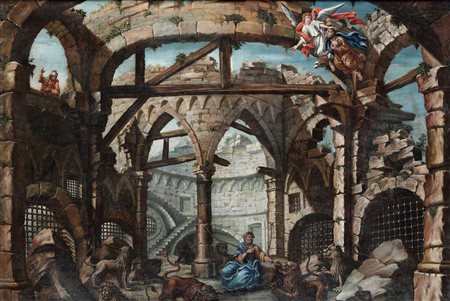 Scuola italiana del XVIII secolo Daniele nella fossa dei leoni