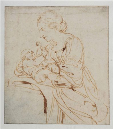 Scuola genovese del XVII secolo Madre con bambino