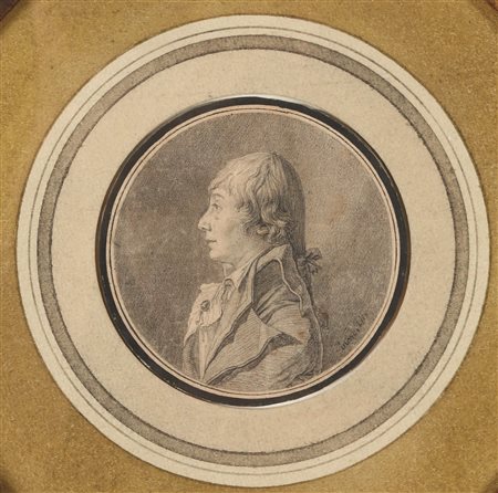 Ingres Jean-Auguste-Dominique attribuito a, Ritratto di uomo di profilo
