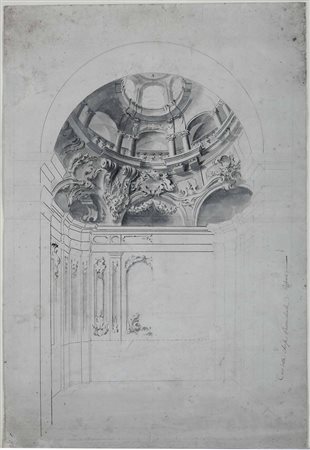 Scuola del XVIII secolo Studio architettonico con abside