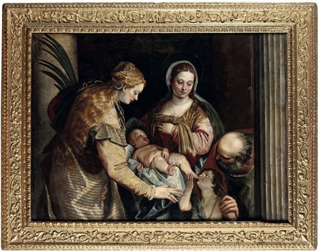 Caliari Paolo bottega di, Sacra Famiglia con San Giovannino e Santa Caterina
