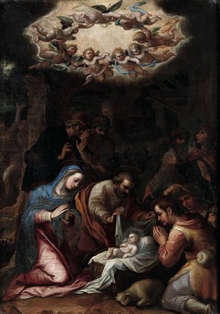 Scuola romana del XVII secolo Adorazione dei pastori