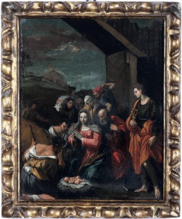 Scuola ferrarese del XVII secolo Adorazione dei pastori